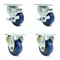 Service Caster 3 Inch Blue Polyurethane Wheel Swivel Top Plate Caster Set with 2 Brake 2 Rigid SCC-20S314-PPUB-BLUE-TLB-TP2-2-R-2 - alternate 2